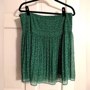 Max Studio Green Floral Chiffon Mini Skirt- SZ XL